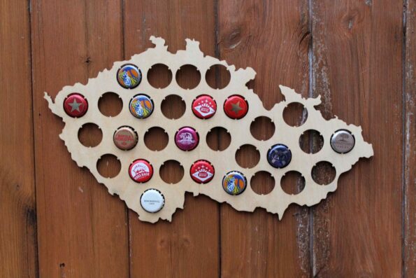 Czech Republic Beer Cap Map Bottle Cap Map Collection Gift Art