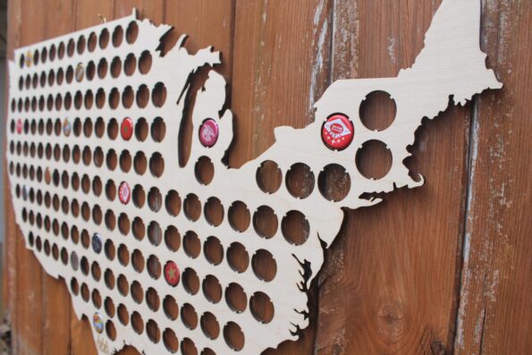 Giant USA Beer Cap Map Large Bottle Cap Holder Collection Gift Art