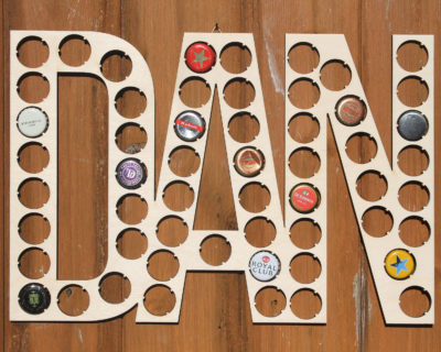 Personalised Name or Word Bottle Cap Holder Custom Word Collection Beer Cap  Gift for Him